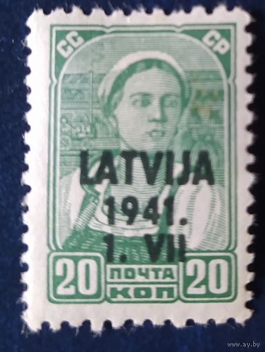 Латвия 1941 крестьянка, наклейка.