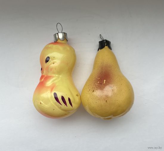 Елочная игрушка груша утенок СССР цена за все К.6