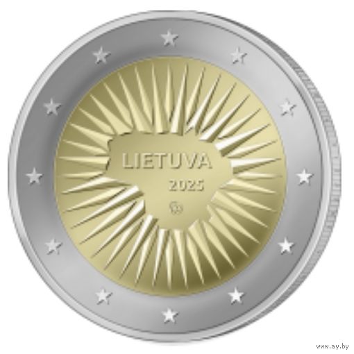 Литва 2 евро 2025 Оборона страны UNC из ролла