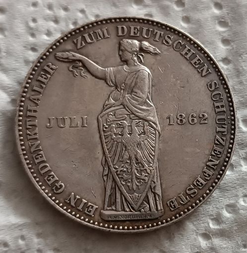 Франкфурт талер 1862 немецкий фестиваль стрельбы с блеском