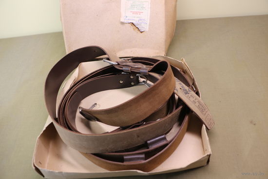 Ремни ротного барабана СССР, кожа, новые, 3 шт. одним лотам. Распродажа коллекции вещей. С РУБЛЯ! АУКЦИОН!