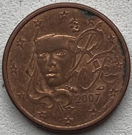 Франция 1 евроцент 2007 г.