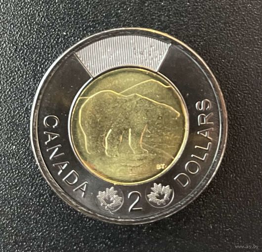 Канада 2 доллара 2022 Черный доллар Чествование Королевы Елизаветы II. Медведь UNC