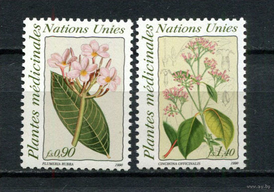 ООН (Женева) - 1990 - Цветы - [Mi. 186-187] - полная серия - 2 марки. MNH.  (LOT 50B)