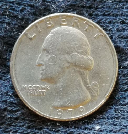 США 1/4 доллара, 1979 Вашингтонский Квотер Без отметки МД, KM# 164а