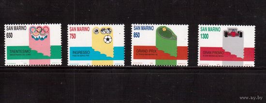 Сан-Марино-1989(Мих.1412-1415) , **   Спорт , футбол, ОИ