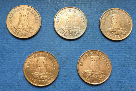 Джерси 1 пенни 1985, 1986, 1987, 1989