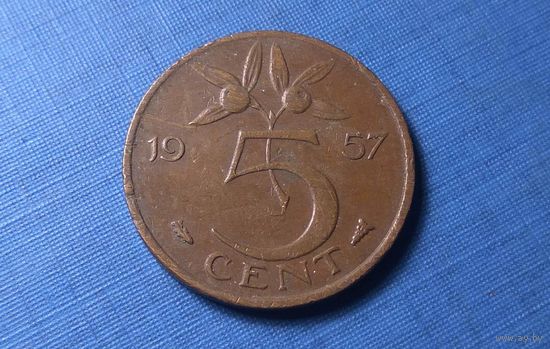 5 центов 1957. Нидерланды.