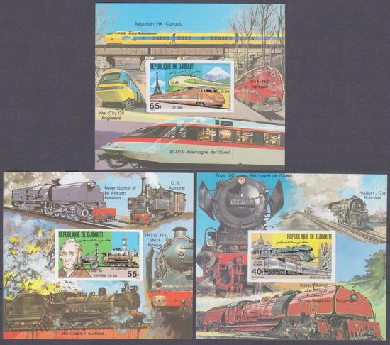 1981 Джибути 300/B36b-302/B38b Локомотивы 50,00 евро