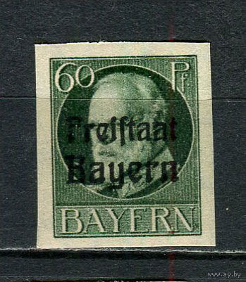 Бавария в составе Веймарской республики - 1919/1920 - Людвиг III 60Pf с надпечаткой - [Mi.162B] - 1 марка. MNH.  (Лот 11HQ)-TG3P1