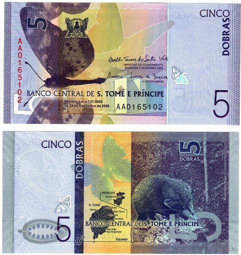 Сан Томе и Принсипи 5 добра образца 2020 года UNC pw76 серия AA