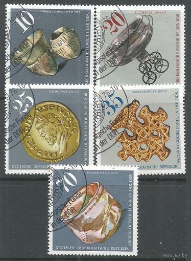 ГДР. Археологические находки. 1976г. Mi#2182-86. Серия с СГ.
