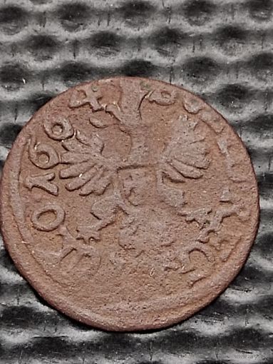 Солид (боратинка) 1664 г. польский герб. Ян II Казимир(3), без мц.