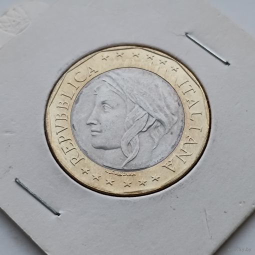 1000 лир Италия 1997 года. Монета в блеске.