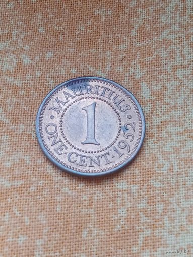 14. Распродажа!  Маврикий. 1 цент 1952 г. Редкая! Одна на ау! AUNC!