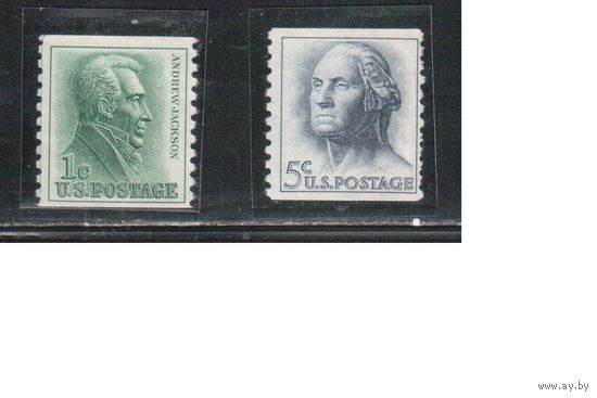 США-1961, (Мих.816С-817С), * (без клея) , Стандарт, Личности, Президенты,