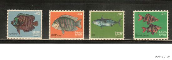 Шри-Ланка-1972(Мих.428-431) , **  , Морская  Фауна , Рыбы,(полная серия),