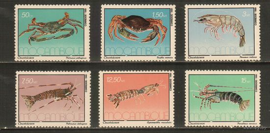 Мозамбик-1981(Мих.859-864),  ** ,   Морская   Фауна , Раки, Крабы  (полная серия)
