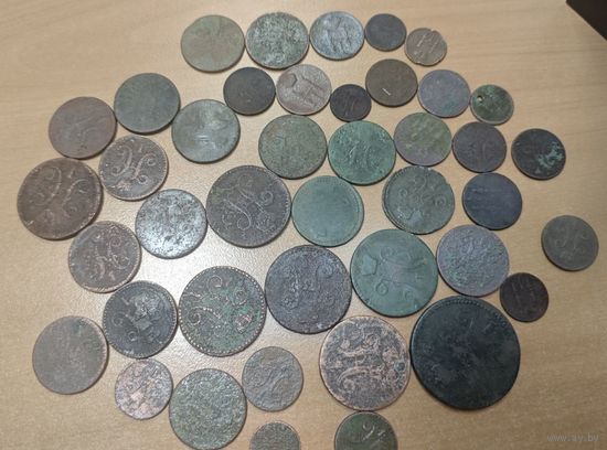 40 медных монет. Эпоха Николая 1. Года, номиналы