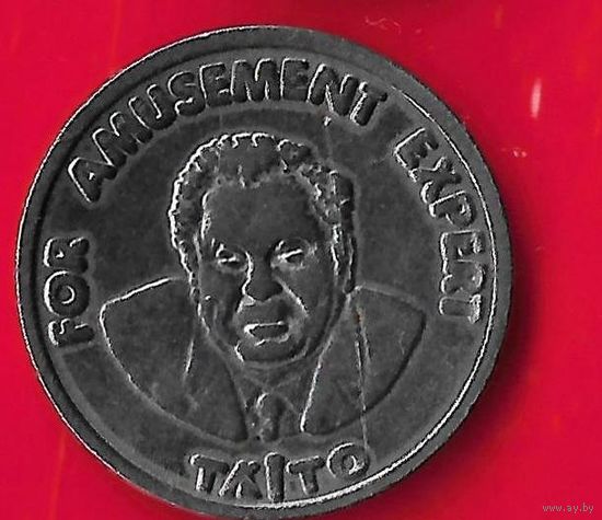 Жетон Taito (for amusement expert) 1987г. портрет.