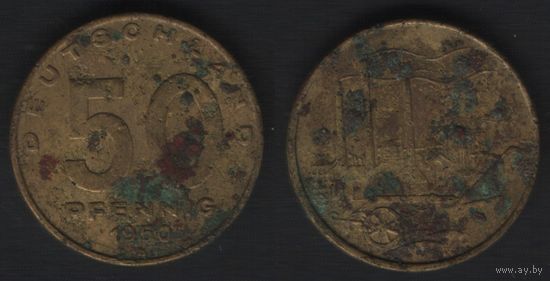 Германия ГДР _km4 50 пфенниг 1950 год (nf02