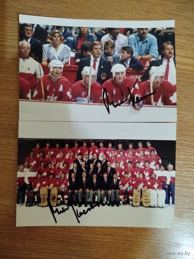 Хоккейные фото. Майк Кинэн. 4 фото 10 на 15 с автографами