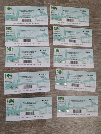 Ваучер для оплаты обеда. Банк Эдмонда Ротшильда. Сделано в Люксембург.