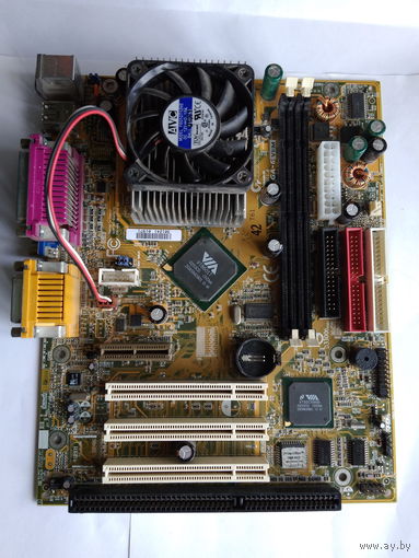 Gigabyte GA-6VEM + Celeron 1.2 GHz + кулер
