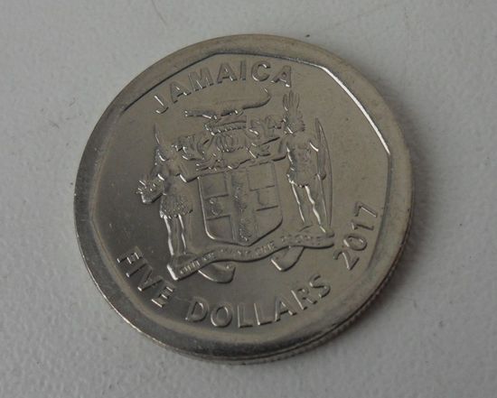 5 долларов Ямайка 2017 г.в. UNC. KM# 163