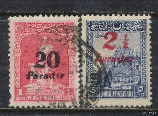 Турция Респ 1929 Кузнец с серым волком Крепость Анкара Надп Стандарт #882-3