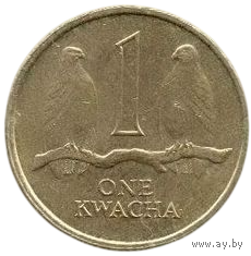 Республика Замбия. 1 квача 1992. Фауна. Соколы.