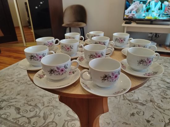 Все лоты с 1 Рубля!!! Форфоровый Кофейный сервиз на 12 персон. KAHLA.. КАХЛА, ГДР Конец 60-хх.