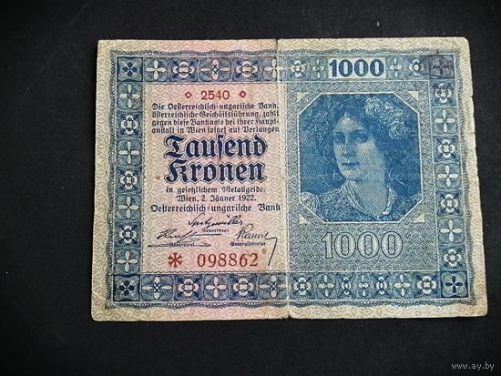 Австрия 1000 крон 1922