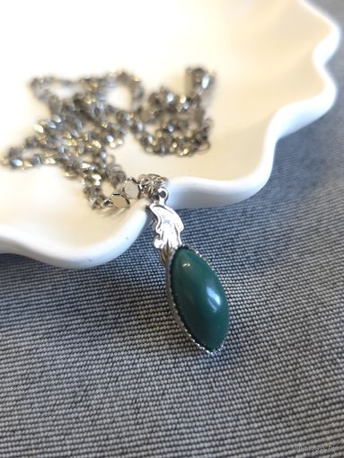 Кулон зеленый Винтажный ретро (не камень)