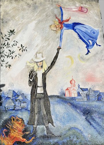 Панно холст картон масло