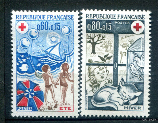 Франция - 1974г. - Красный Крест - 2 марки - полная серия, MH [Mi 1898-1899]. #2-Fr-31-A-2