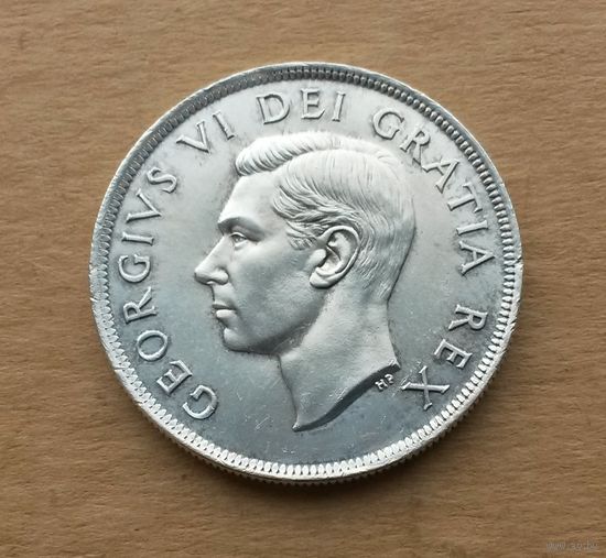 Канада, доллар 1949 г., серебро 0.800, вхождение Ньюфаундленда в состав Канады