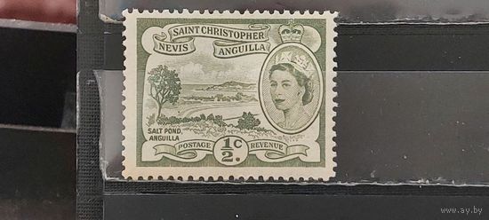СЕНТ-КРИСТОФЕР, НЕВИС, АНГИЛЬЯ 1954г. Чист**