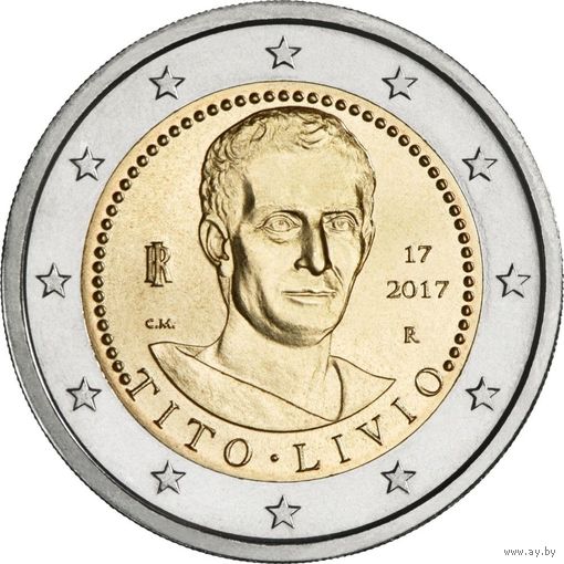 2 евро 2017 Италия Тит Ливий UNC из ролла