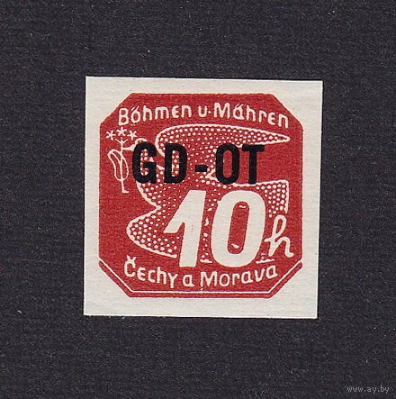 Германия,3 Рейх,Богемия и Моравия,1939,Mi#51 **,война оккупация символь голубь,надпечатка,кварт,MNH OG