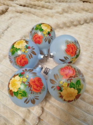 5 шаров елочных СССР