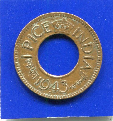 Британская Индия 1 пайс 1943 , Бомбей