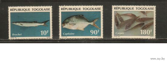 Того-1995(Мих.2258-2260) , ** ,  Морская фауна, Рыбы(полная серия)