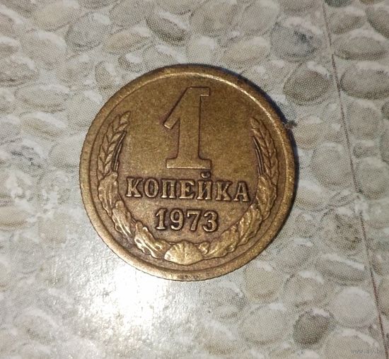 1 копейка 1973 года СССР. Красивая родная патина!