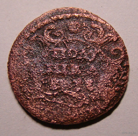Полушка 1733 (некаталожная чеканка , перечекан с 1 копейки 1728)