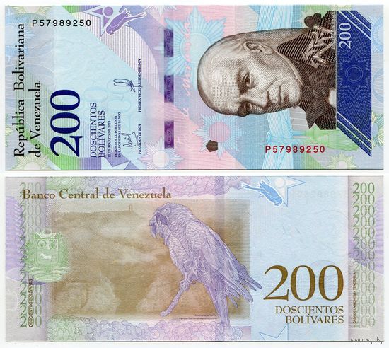 Венесуэла. 200 боливаров (образца 13.03.2018 года, P107b, UNC)