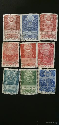 СССР гербы стран СНГ 9шт