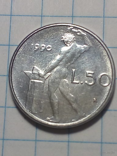 50 лир Италия 1990 год