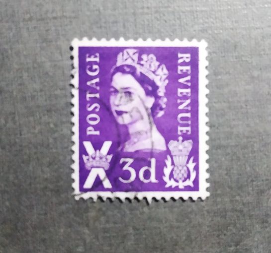 Марка Великобритания ( Шотландия ) 1958 год Королева