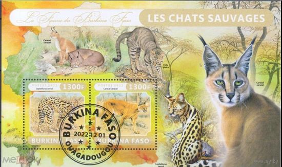 БУРКИНА ФАСО 2022 год  ФАУНА ЖИВОТНЫЕ  блок